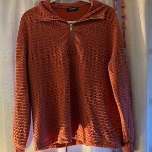 Women’s Orange Zip-Up Sweater